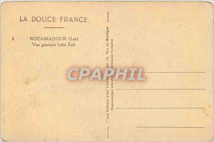 CPA ROCAMADOUR(LOT0 Vue generle (cote Est) — Rückseite
