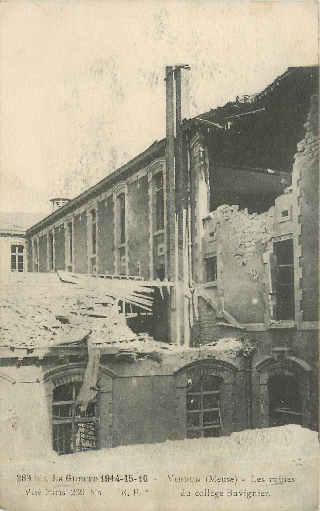 CPA VERDUN(Meuse-Les Ruines du college Buvignier