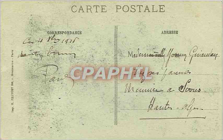 CPA VERDUN(Meuse-Les Ruines du college Buvignier — Rückseite