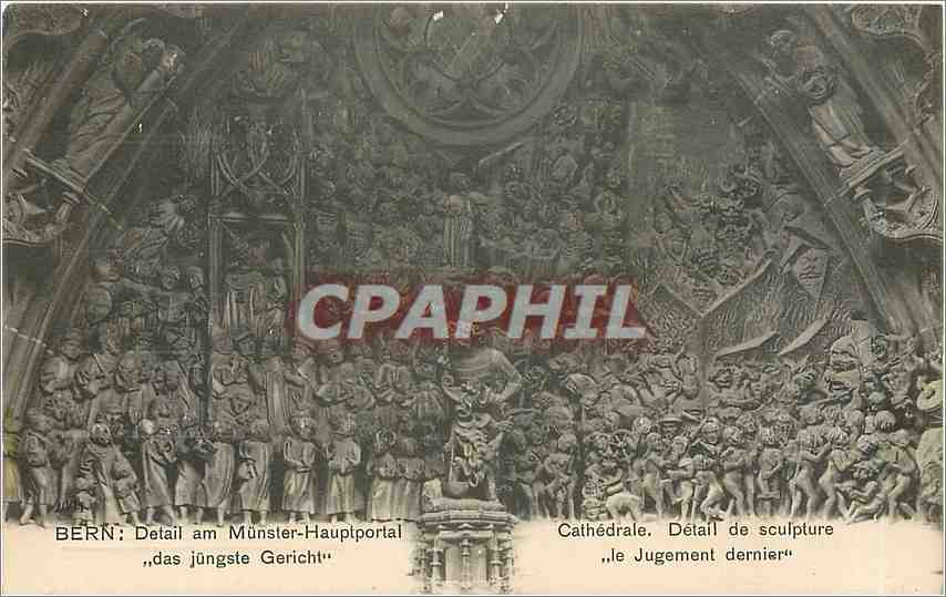 CPA CATHEDRALE -Detail de sculpture "Le Jugement dernier"