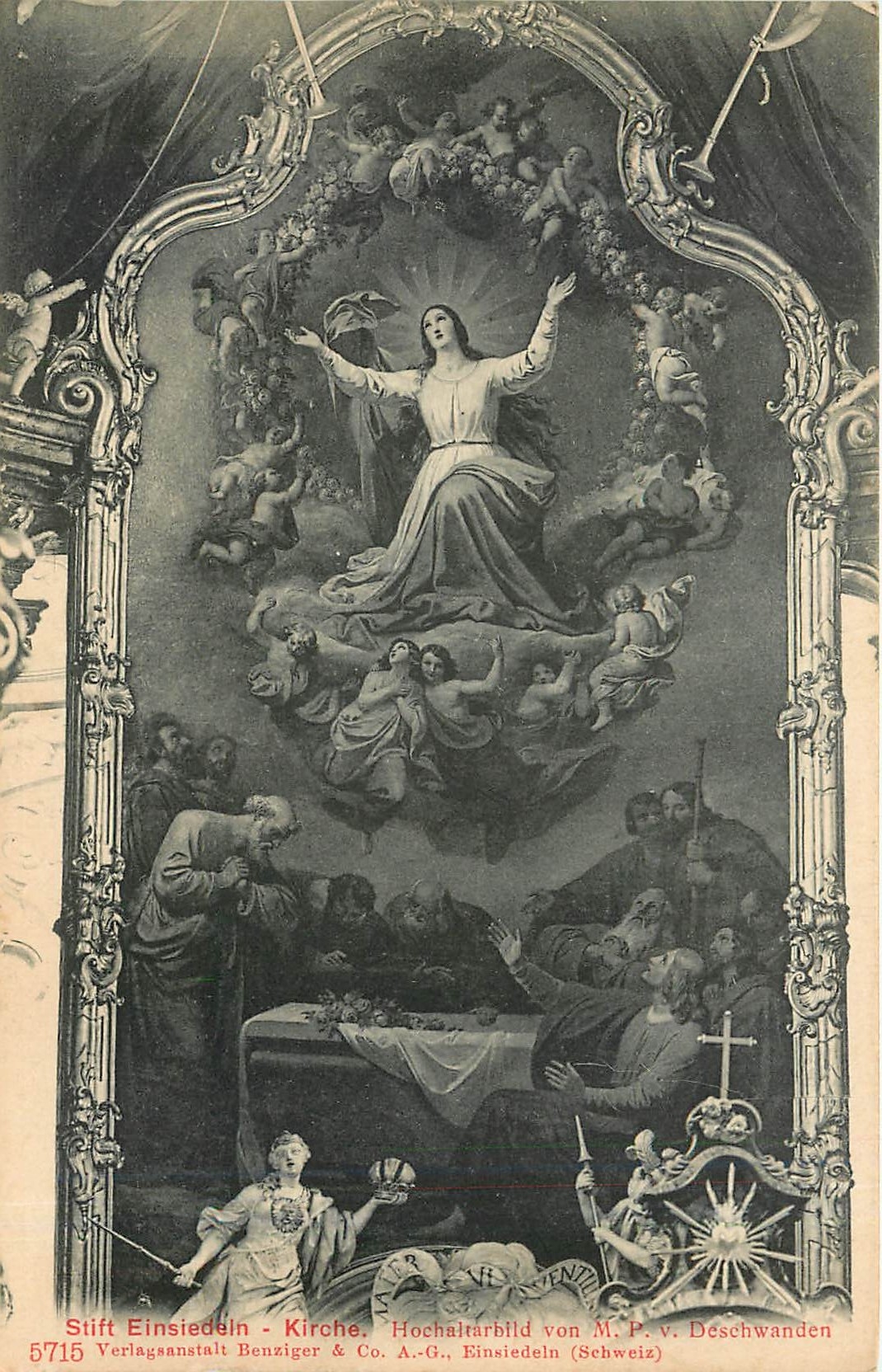 CPA Stift Einsiedein-Kirche-Hochaitarbild von M .P.V Descwanden