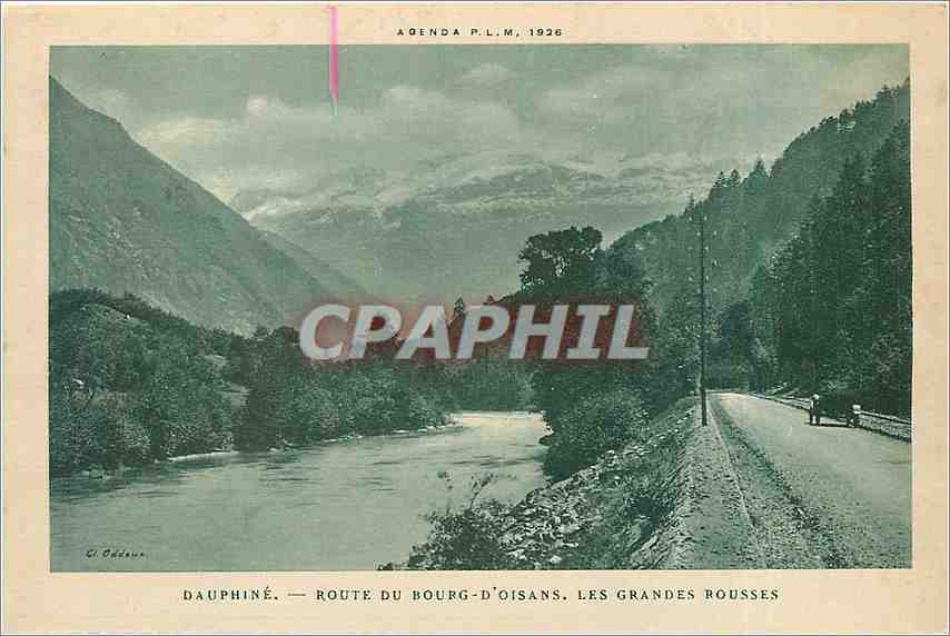 CPA DAUPHINE-ROUTE DU BOURG-D'OISANS-LES GRANDES ROUSSES