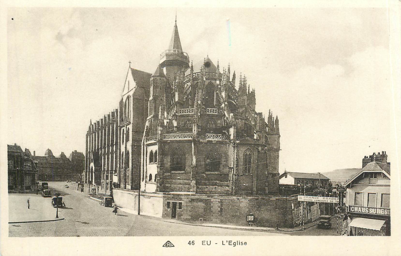 CPA EU-l'Eglise Magasin Chaussures