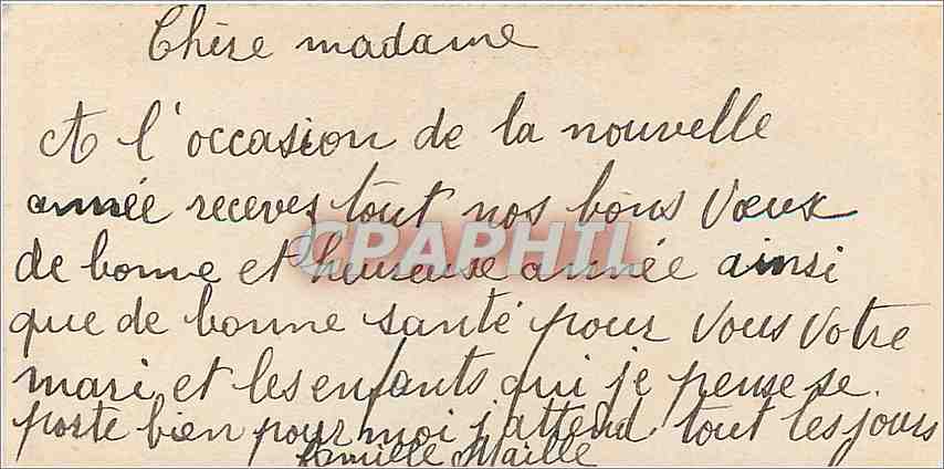 CPA voeux — Verso