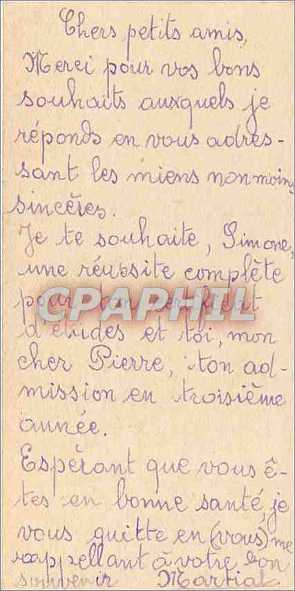 CPA voeux — Rückseite