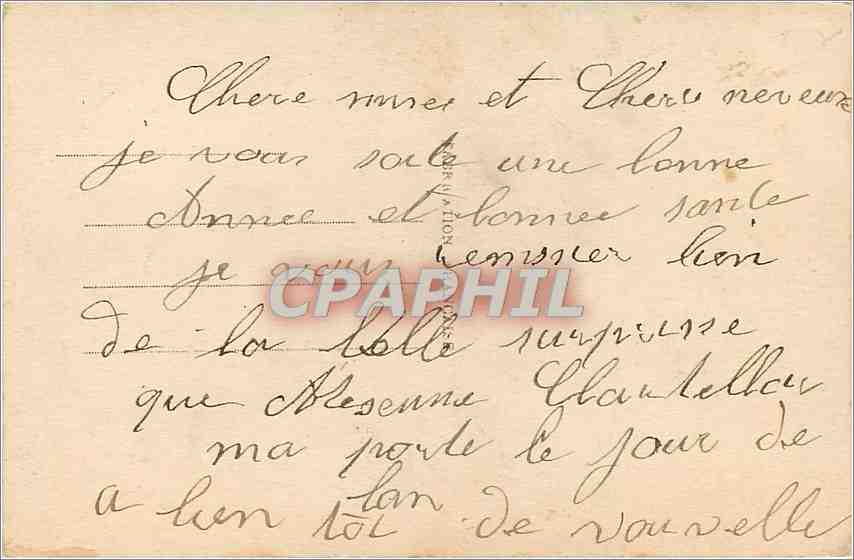 CPA VOEUX — Verso