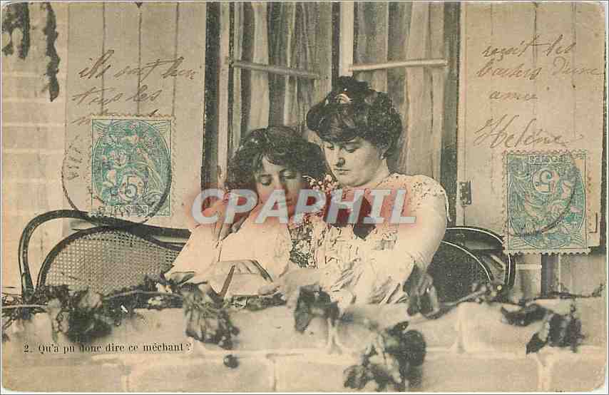 Due donne al tavolo — scena di vita — editore non identificato