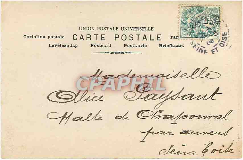 CPA Femme — Verso