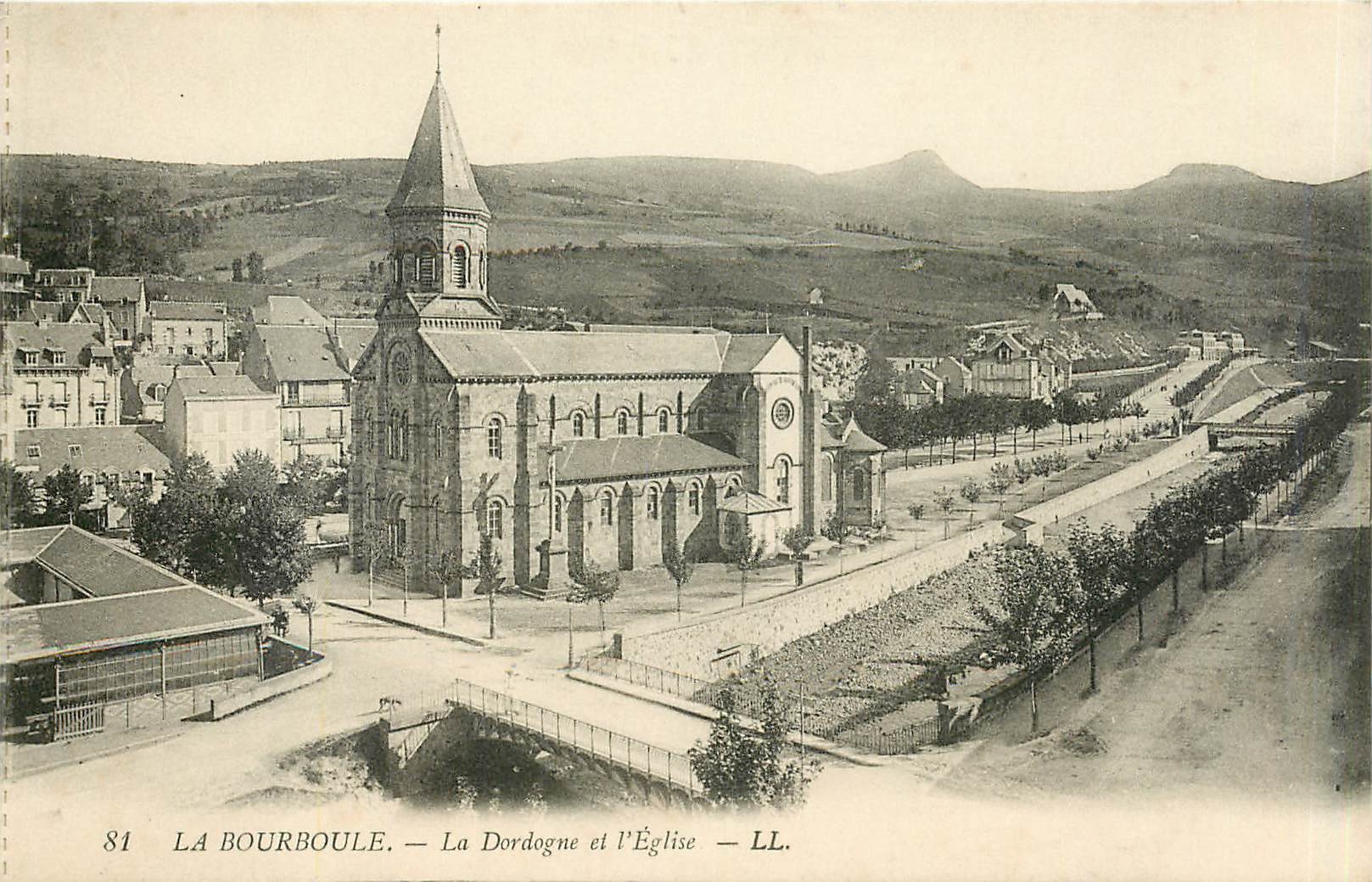 CPA LA BOURBOULE-La  dordogne et l'Eglise