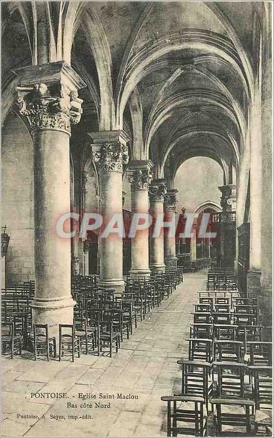 CPA PONTOISE-Eglise Saint Maclou-Bas cote Nord