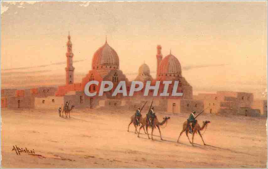 CPA Tomb of the Caliphs  who ruled egypte Chameaux