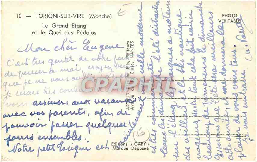 Torigni-sur-Vire (Manche) — Le Grand Étang et le Quai des Pédalos — Éditions Gaby — Achterkant