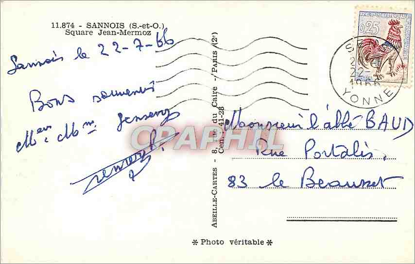 CPM SANNOIS(S et O)-Square jean-Mermoz — Back