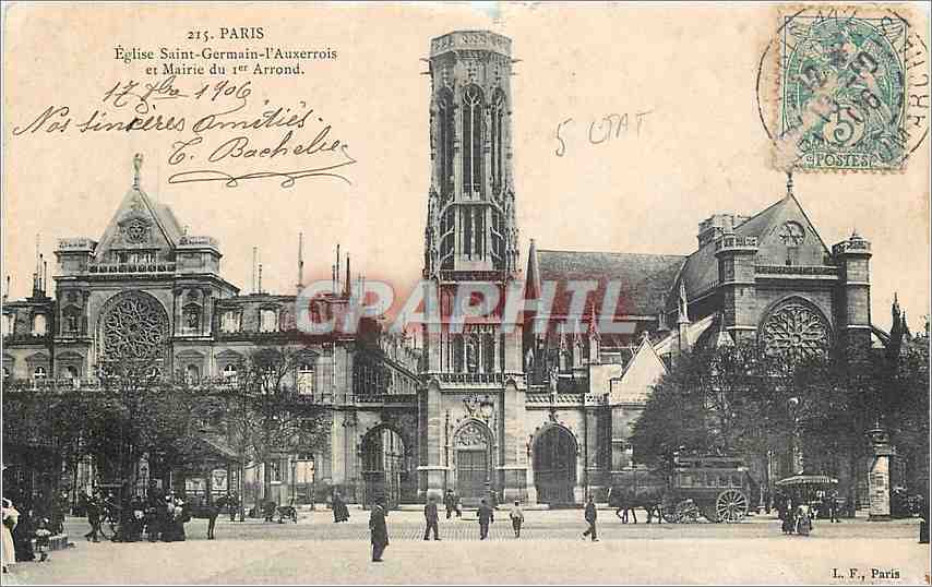 CPA PARIS-Eglise Saint-germain-l'Auxerrois et Mairie du 1er Arrond