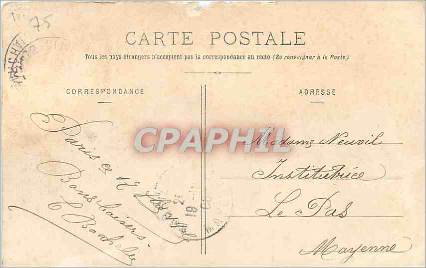 CPA PARIS-Eglise Saint-germain-l'Auxerrois et Mairie du 1er Arrond — Rückseite