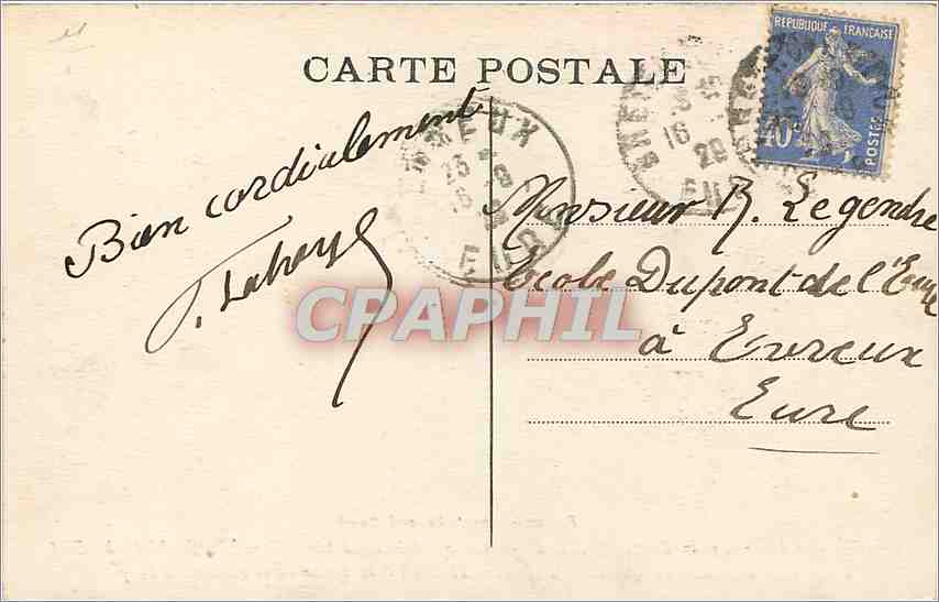 Château de Condé-sur-Iton — Le vieux château à tourelles, où le Roi Henri IV coucha la veille de la victoire d'Ivry — Éditeur : Béguin & Cie, n°6 — Verso