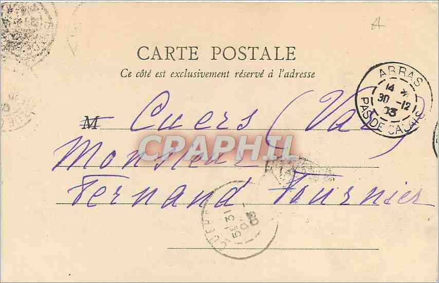 CPA Chateau de Chenonceaux — Verso