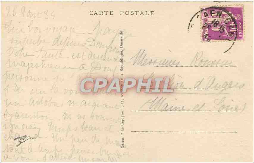 CPA CAEN-Vue panoramique sur st pierre et l'Abbaye aux Dames — Verso