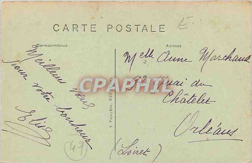 CPA ANGERS-Tour de la Haute Chaine — Rückseite