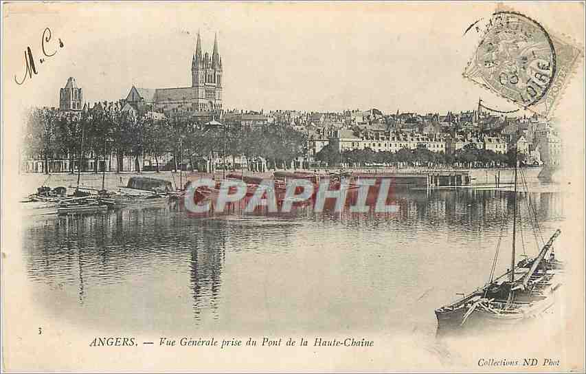 CPA ANGERS-Vue generale prise du Pont de la Haute Chaine