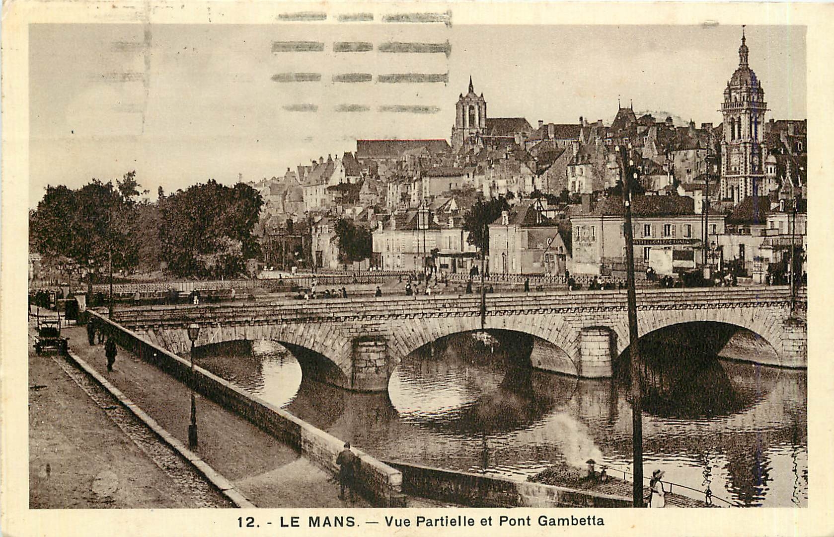CPA LE MANS-Vue Prtielle et Pont Gambetta