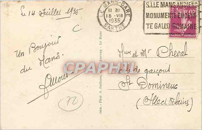 CPA LE MANS-Vue Prtielle et Pont Gambetta — Verso