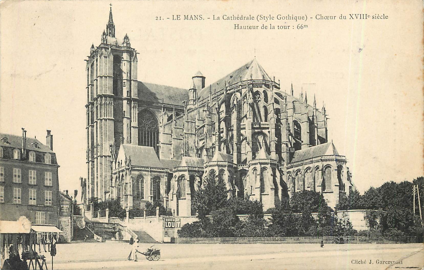 CPA LE MANS-La Cathedrale(Style Gothique)hauteur de la tour 66m