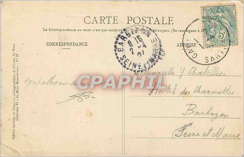 CPA LE MANS-La Cathedrale(Style Gothique)hauteur de la tour 66m — Rückseite