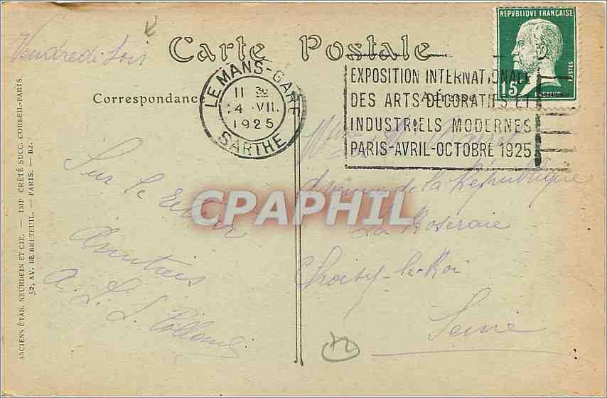 CPA LE MANS-Vieilles Maisons  Rue du Piliers-Rouge — Rückseite