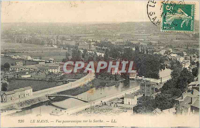 Le Mans — Vue panoramique sur la Sarthe — LL. n°236 - Recto