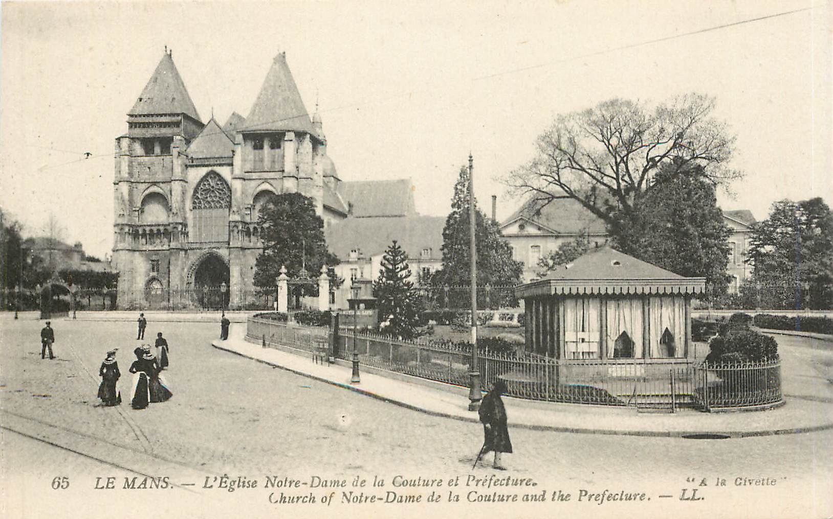 CPA LE MANS-L'Eglise de Notre dame de la Couture et Perfecture