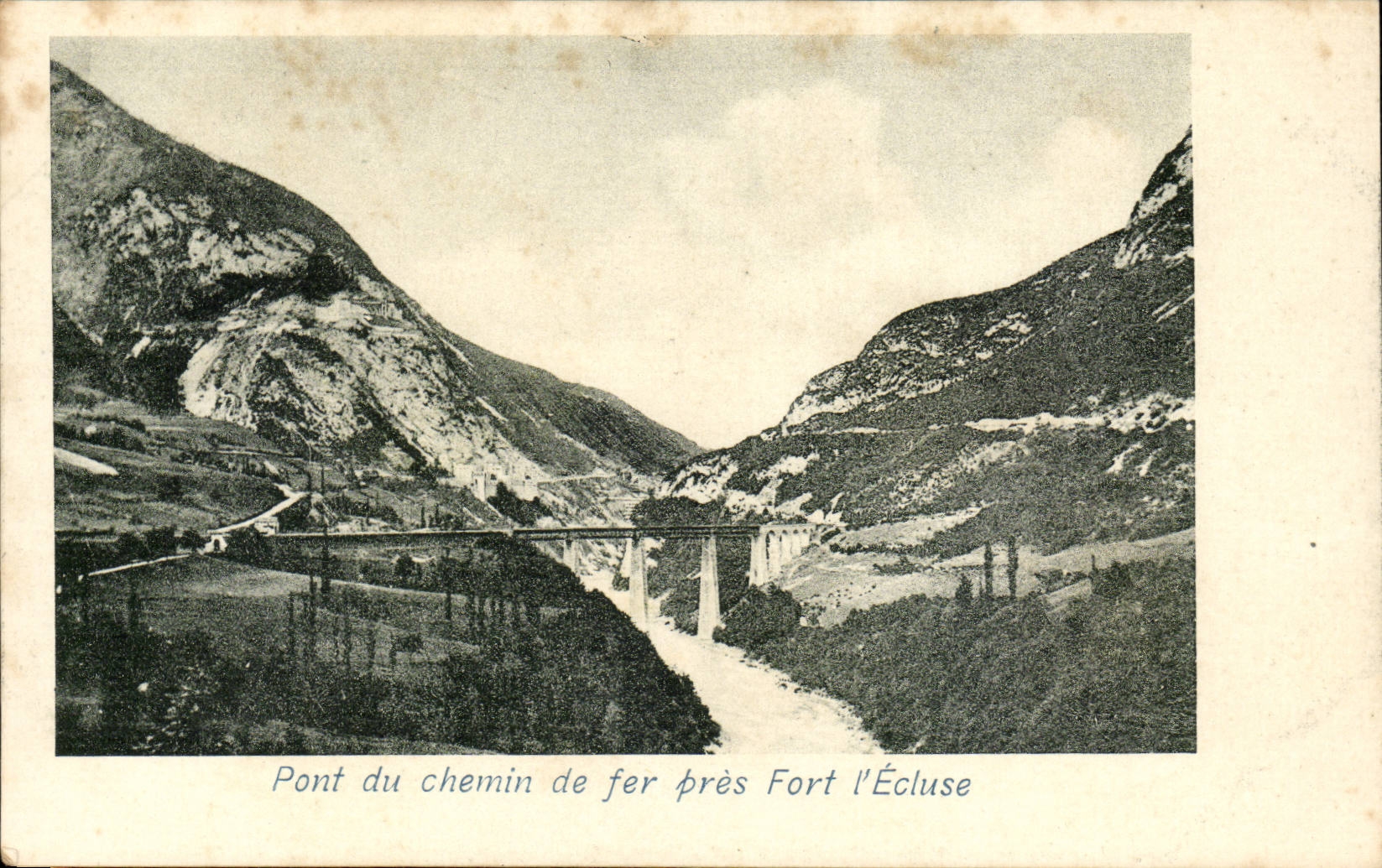 Pont du chemin de fer pres Fort l'Ecluse - CPA 