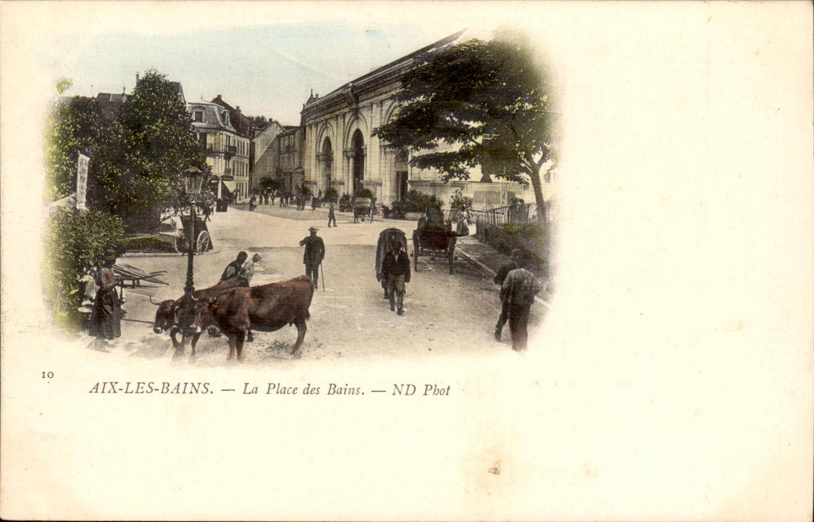 Aix les Bains - La Place des Bain - Vaches - CPA 