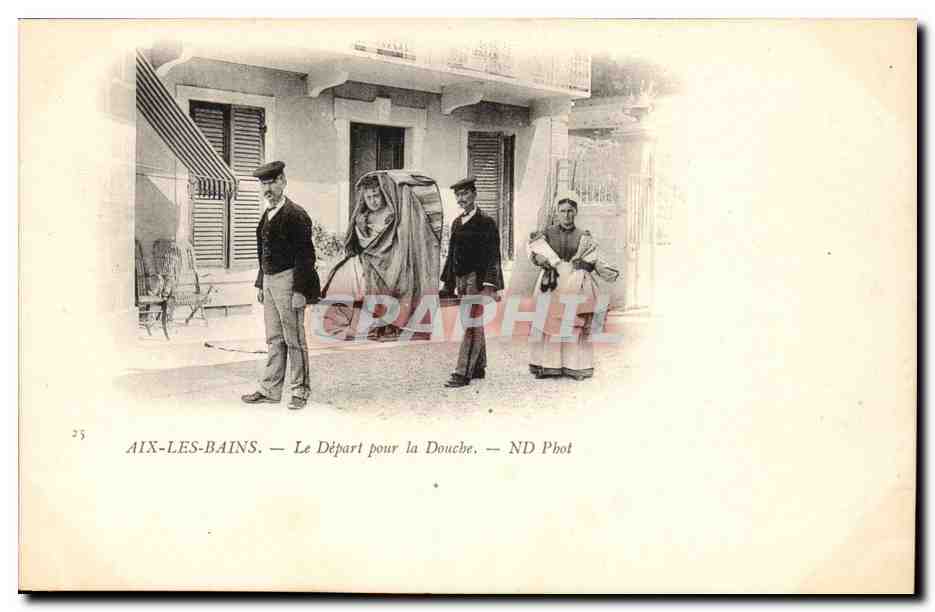 Aix les Bains - La Depart pour la Douche - CPA 