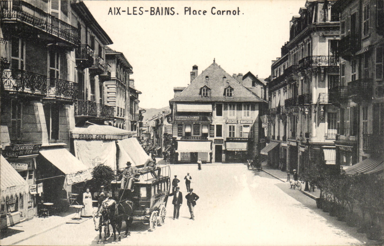 Aix les Bains - Place Carnot - cheval - CPA 