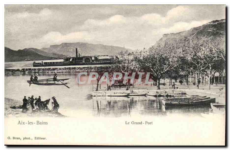 Aix les Bains - Le Grand Port - bateau - CPA 