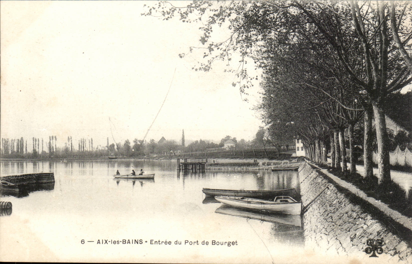 Aix les Bains - Entree du Port Bourget - bateau - CPA 