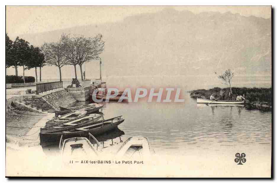 Aix les Bains - Promenade du Petit Port - bateau - CPA 