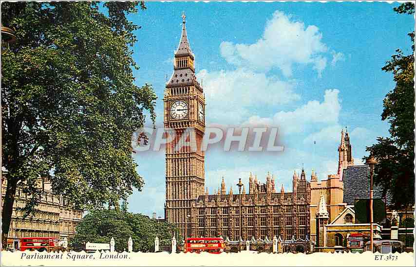 Parliament Square, London — Big Ben — Valentine's Valuxe, n° ET.3873 - Recto