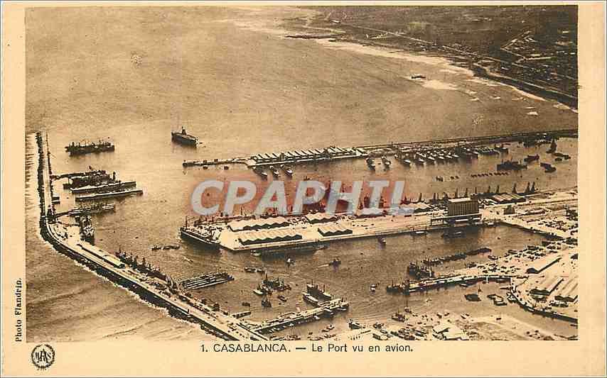 CPA CASABLANCA - Le Port vu en avion