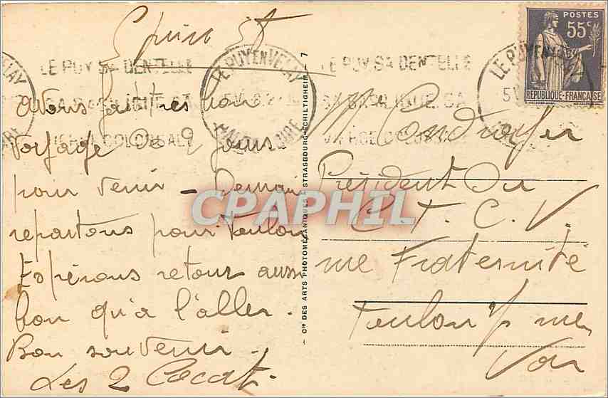 CPA LE PUY Vue prise du Mont Ronzon — Rückseite