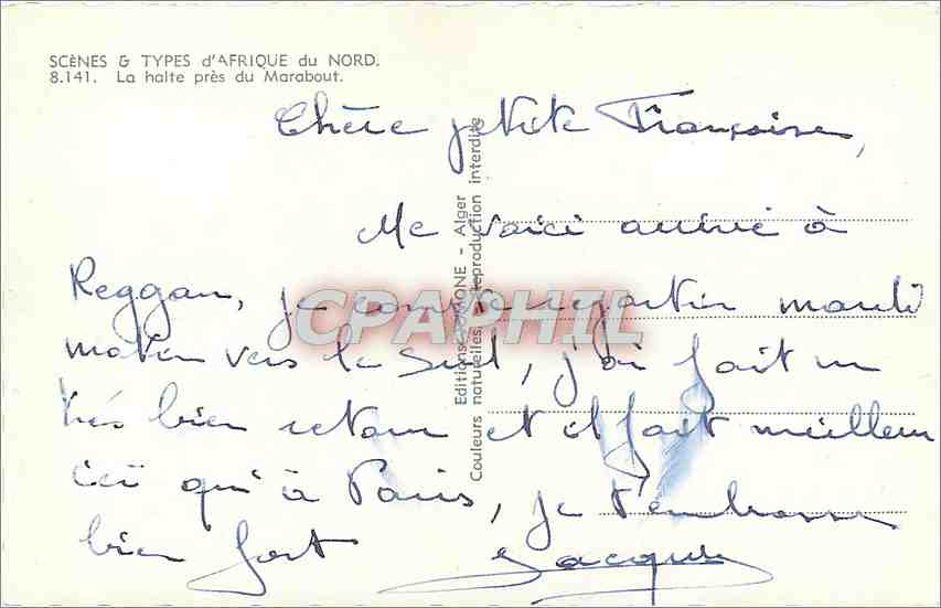 Halte près du Marabout — Scènes & Types d'Afrique du Nord — Éditions naturelles, Alger — Achterkant