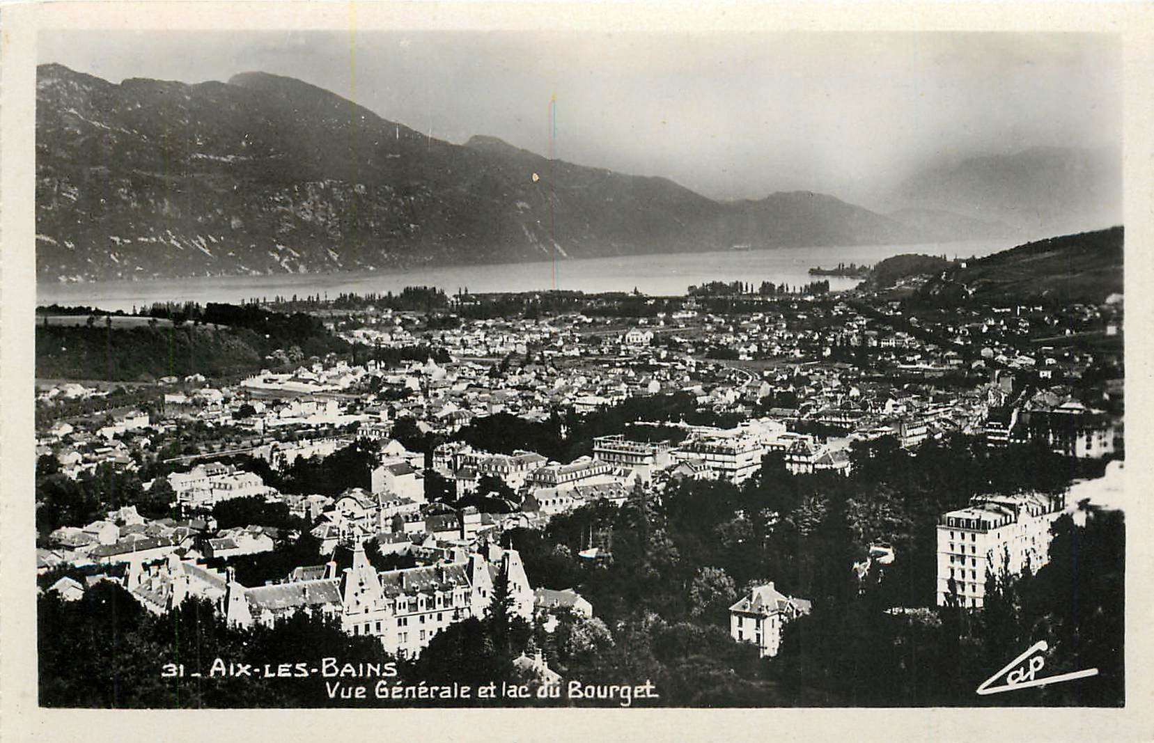 CPA AIX-LES-BAINS Vue générale et Lac du Bourget