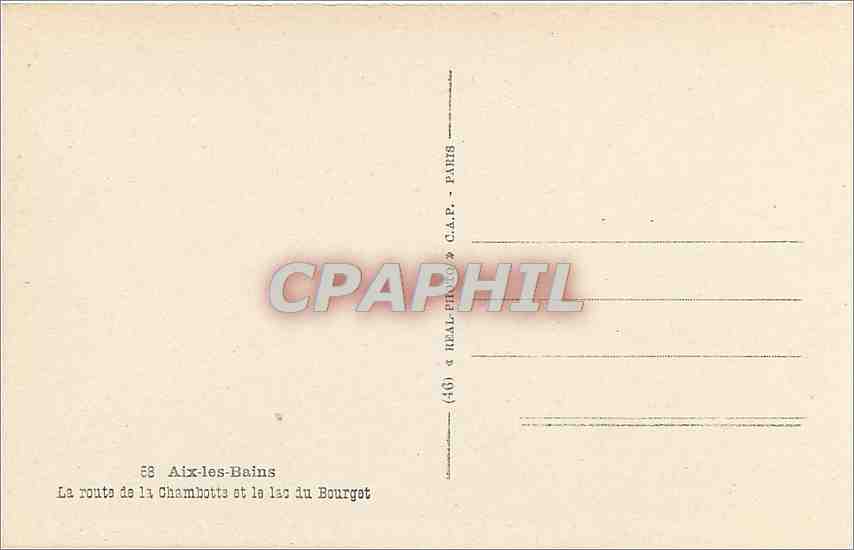 CPA AIX-LES-BAINS La route de la Chambotte et le Lac du Bourget — Rückseite