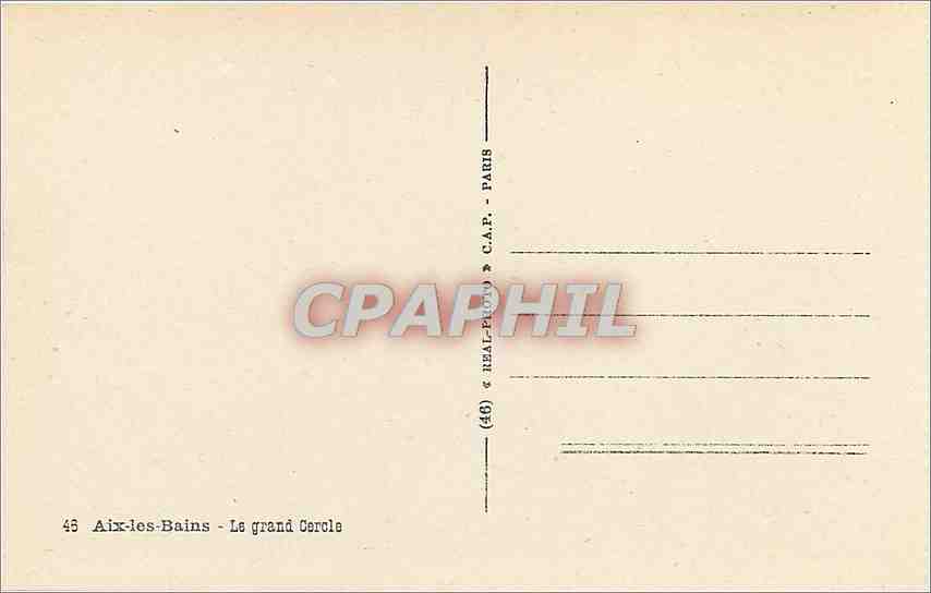 CPA AIX-LES-BAINS Le grand Cercle — Rückseite