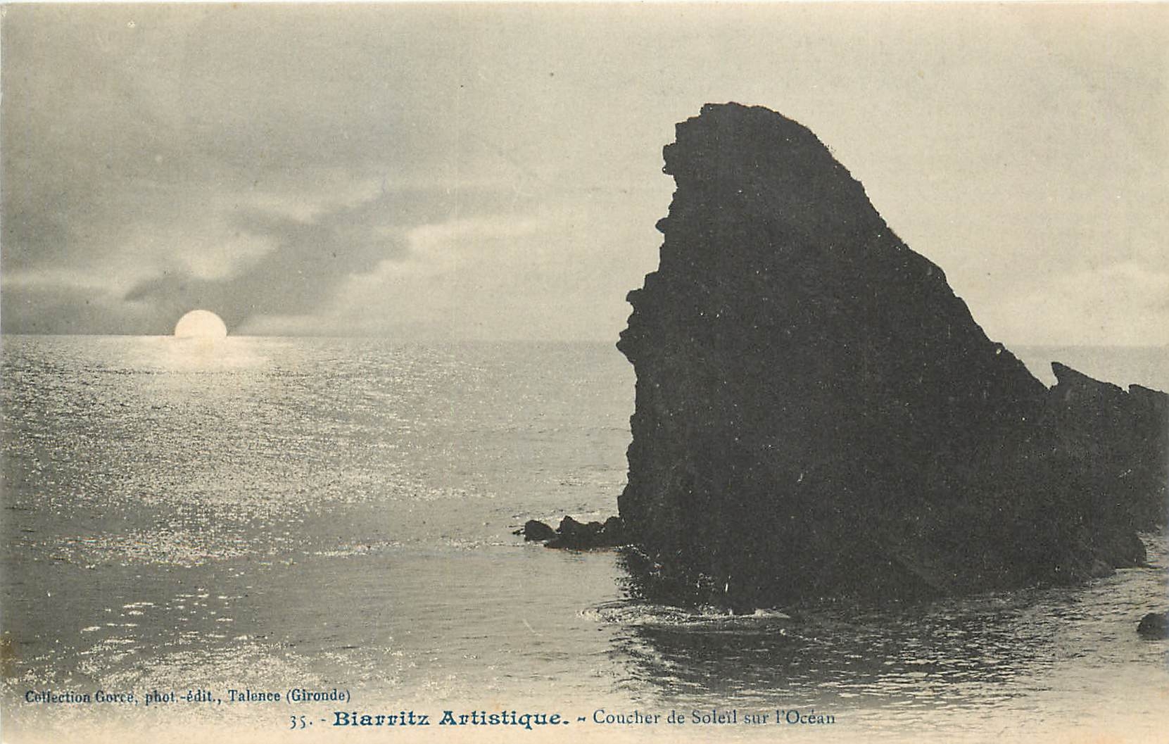 CPA Biarritz Artistique - Coucher du Soleil sur l'Océan