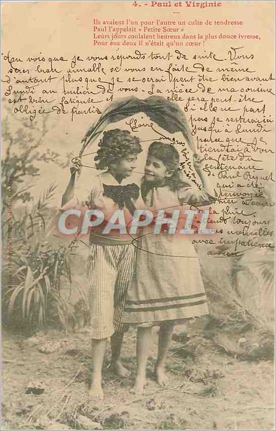 CPA Paul et Virginie Enfants