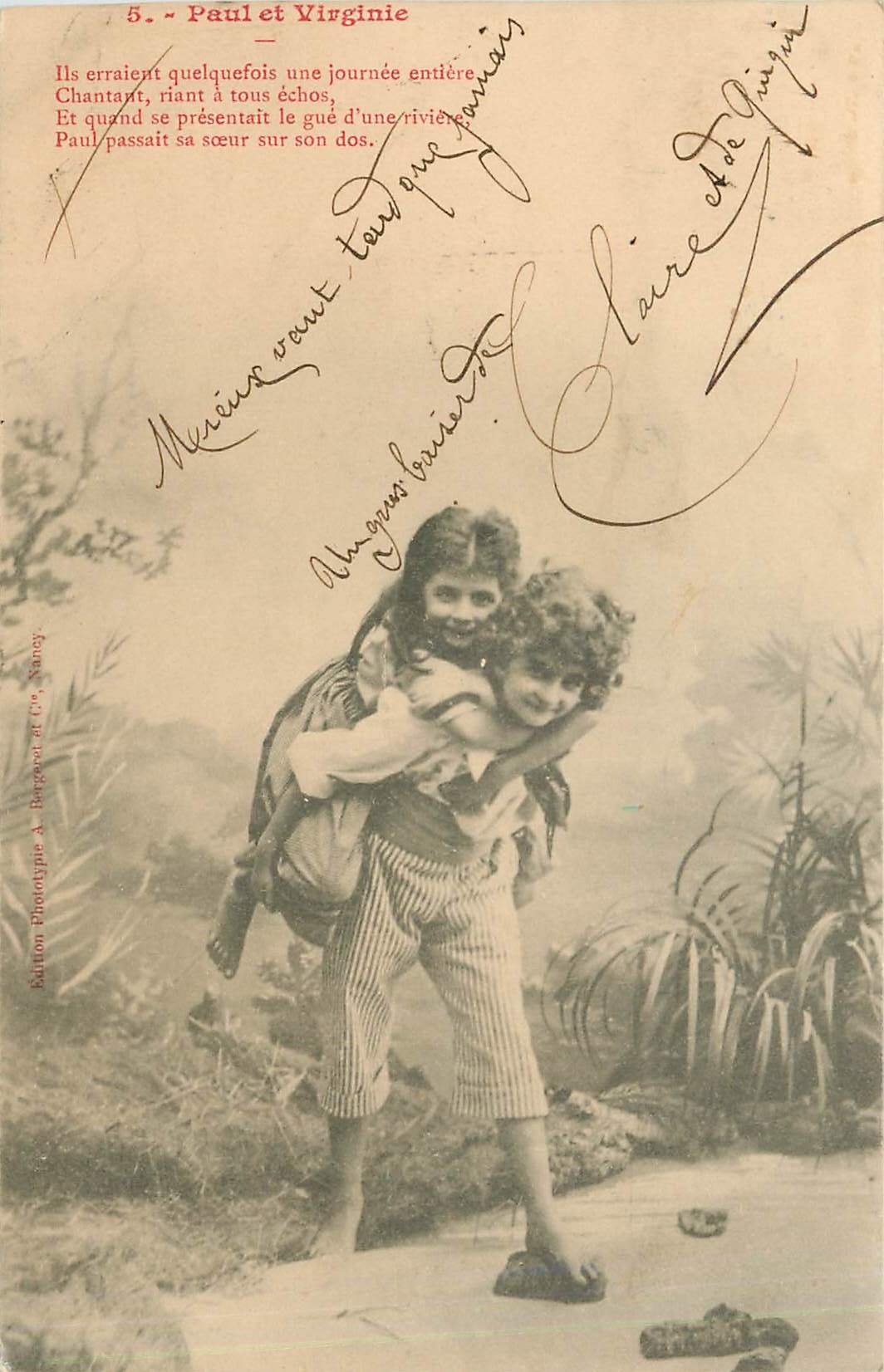 CPA Paul et Virginie Enfants