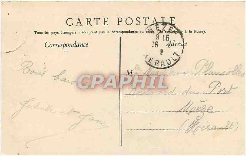 CPA Fort de Lourdes — Verso