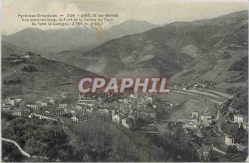 CPA Pyrénées Orientales - Amélie-les-Bains. Vue panoramiques  Le fort et la vallée du Tech